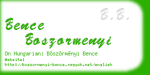 bence boszormenyi business card
